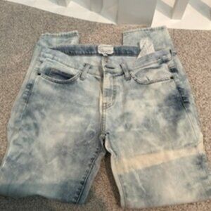 Current/Elliott Acid Wash Straight Leg Jeans